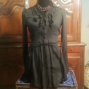 FUN COTTON LONG SLEEVE BLACK SHIRT